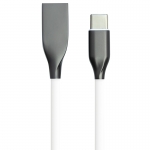 Кабель PowerPlant USB - Type-C, 2м, силикон, белый